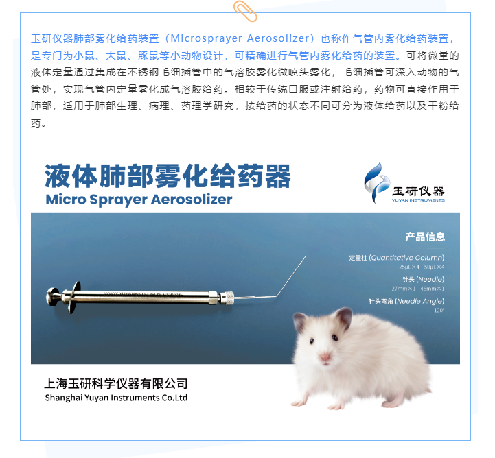 Literature Express | Yuyan Pulmonary Atomizer Device (IF=11.5) Helps Nanomedicines Reverse Pulmonary Fibrosis!